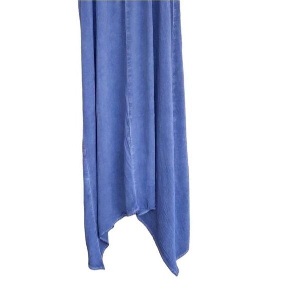 Vtg 90's Kelly Renee Dress Chambray Embroidered Sleeveless SharkBite Maxi Sz S - Picture 8 of 9